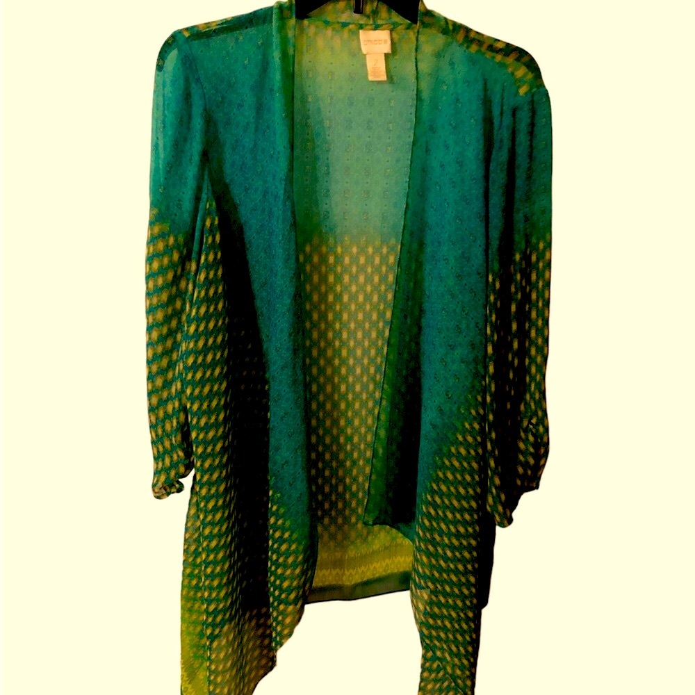 CHICO’S KIMONO N’GREEN!
